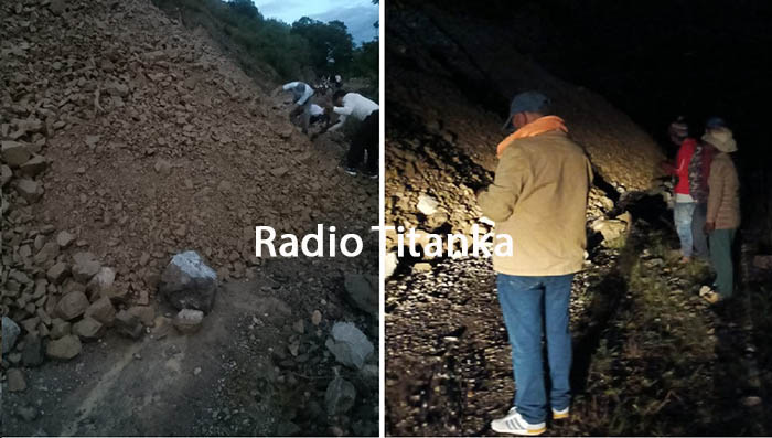 Derrumbe cae sobre carretera y deja aislados a pobladores de Chuyama y Río Blanco, en Los Chankas